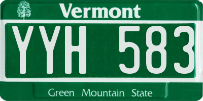 VT license plate YYH583