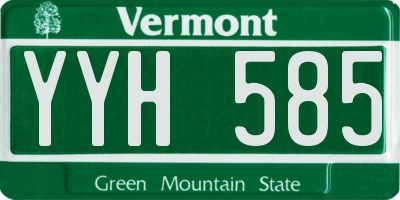 VT license plate YYH585