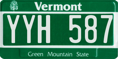 VT license plate YYH587