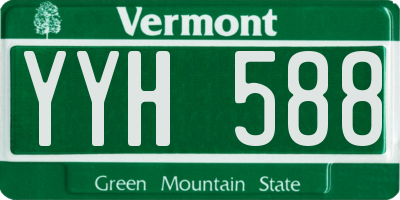 VT license plate YYH588