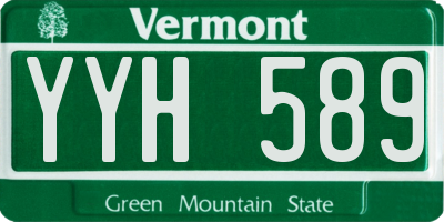 VT license plate YYH589