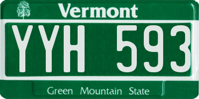 VT license plate YYH593