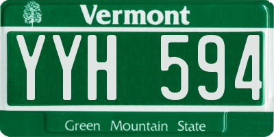 VT license plate YYH594