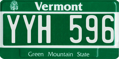 VT license plate YYH596