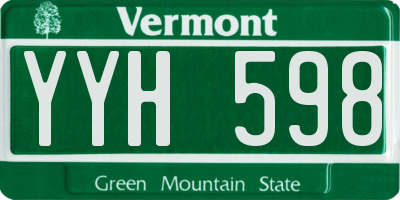 VT license plate YYH598
