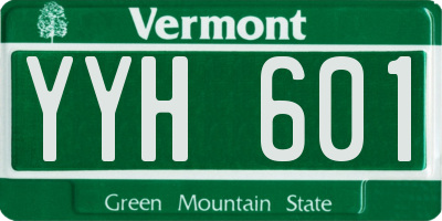 VT license plate YYH601