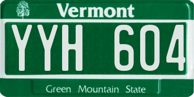 VT license plate YYH604