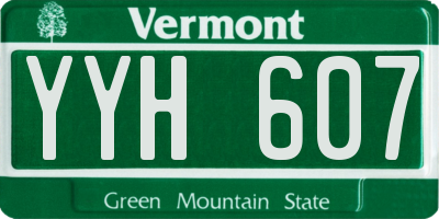 VT license plate YYH607