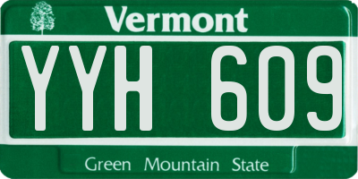 VT license plate YYH609