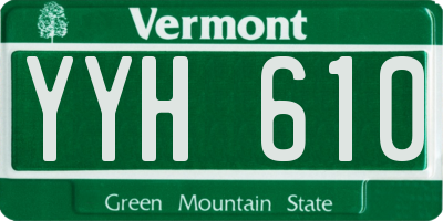 VT license plate YYH610