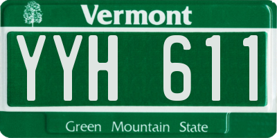 VT license plate YYH611