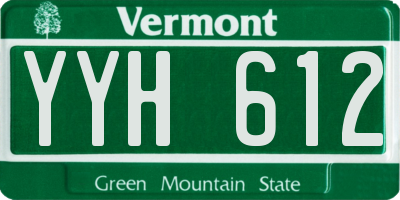 VT license plate YYH612
