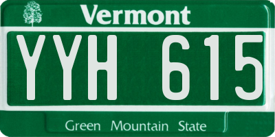 VT license plate YYH615