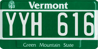 VT license plate YYH616