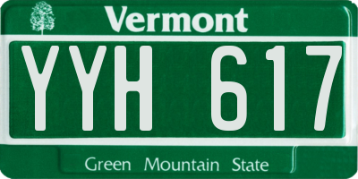VT license plate YYH617