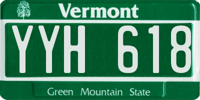 VT license plate YYH618