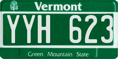 VT license plate YYH623