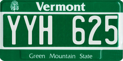 VT license plate YYH625