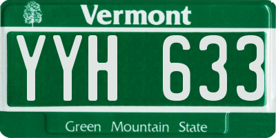 VT license plate YYH633