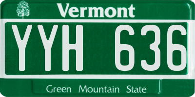 VT license plate YYH636