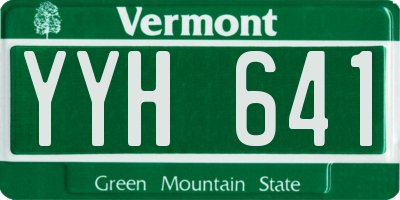 VT license plate YYH641