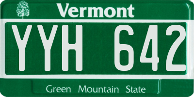 VT license plate YYH642
