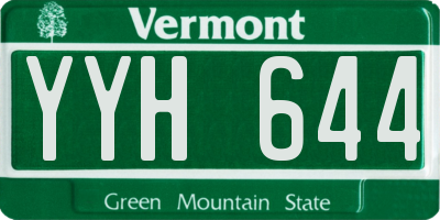 VT license plate YYH644