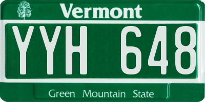 VT license plate YYH648