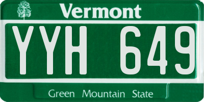 VT license plate YYH649