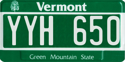 VT license plate YYH650