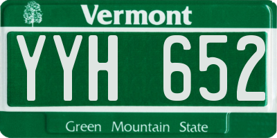 VT license plate YYH652