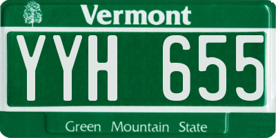 VT license plate YYH655