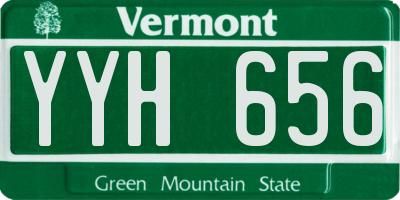 VT license plate YYH656