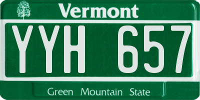 VT license plate YYH657