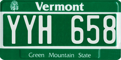 VT license plate YYH658