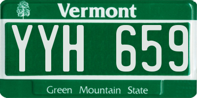 VT license plate YYH659