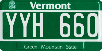 VT license plate YYH660