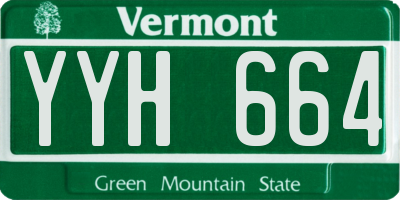VT license plate YYH664