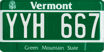 VT license plate YYH667
