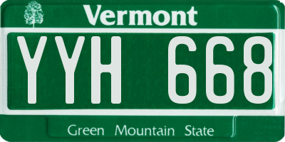 VT license plate YYH668