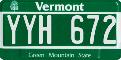 VT license plate YYH672