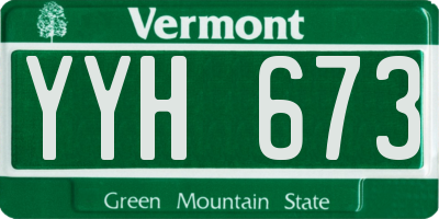 VT license plate YYH673