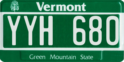 VT license plate YYH680