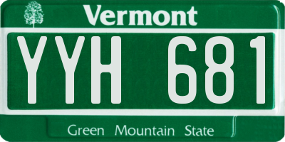VT license plate YYH681