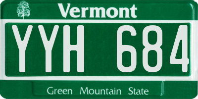 VT license plate YYH684