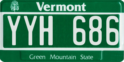 VT license plate YYH686