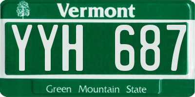 VT license plate YYH687