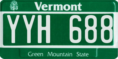 VT license plate YYH688