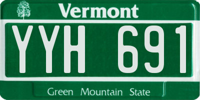VT license plate YYH691