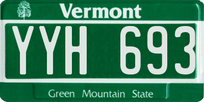 VT license plate YYH693